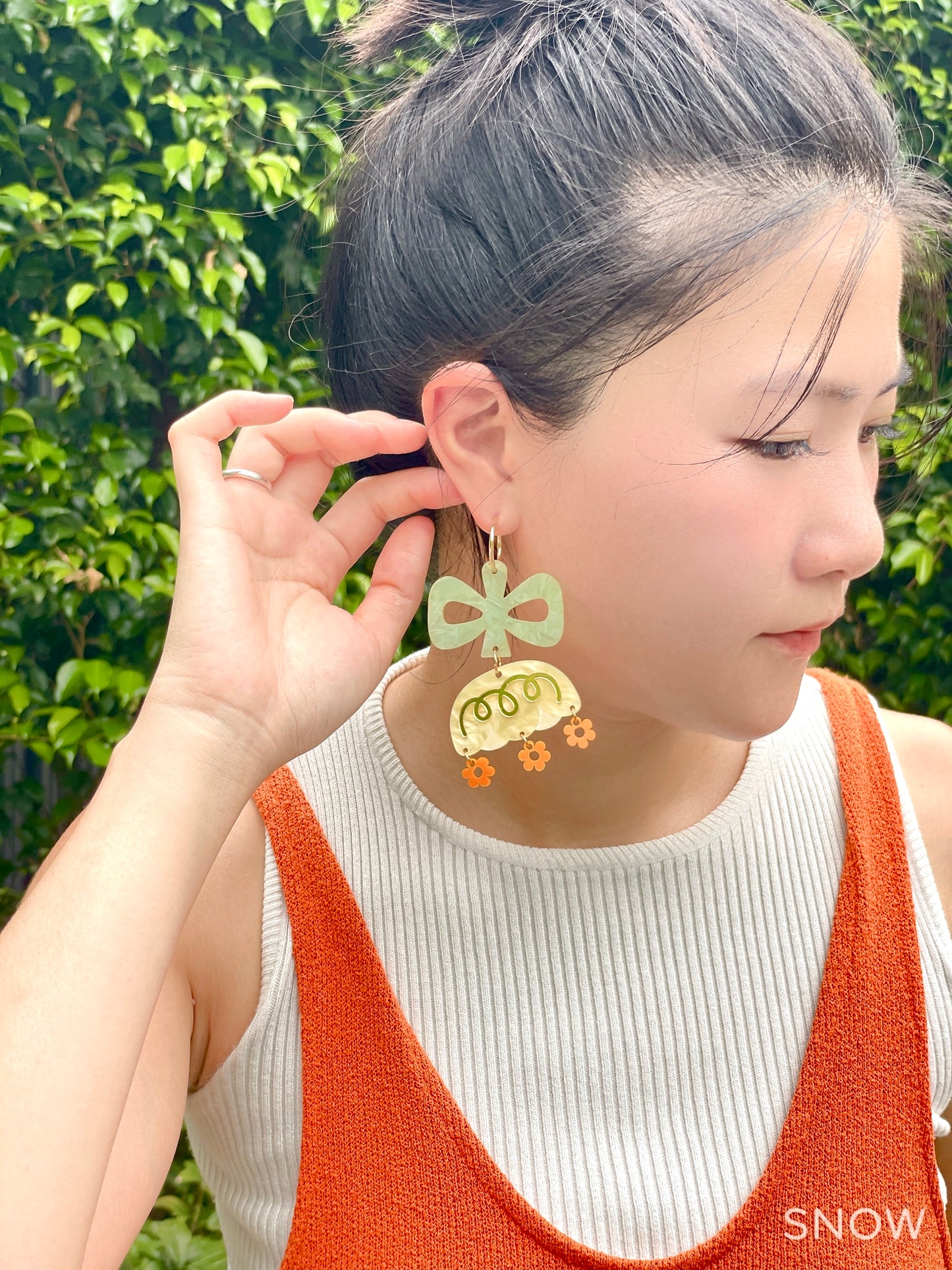 Egg Yolk Yellow Flower Earrings