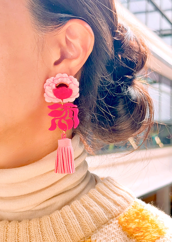 Peony Tassels Earrings