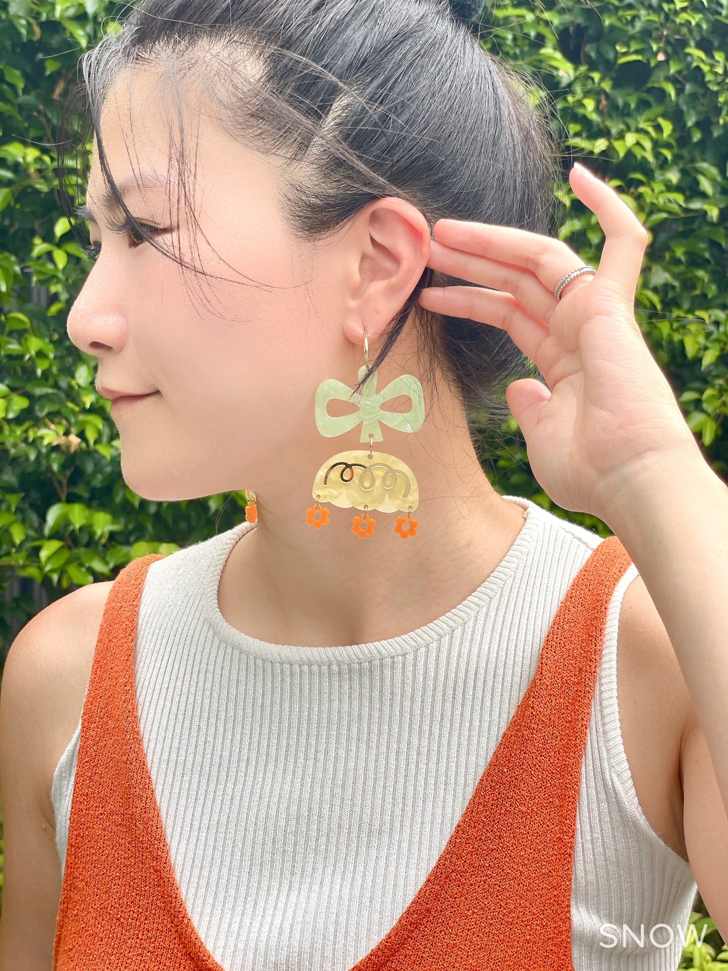 Egg Yolk Yellow Flower Earrings