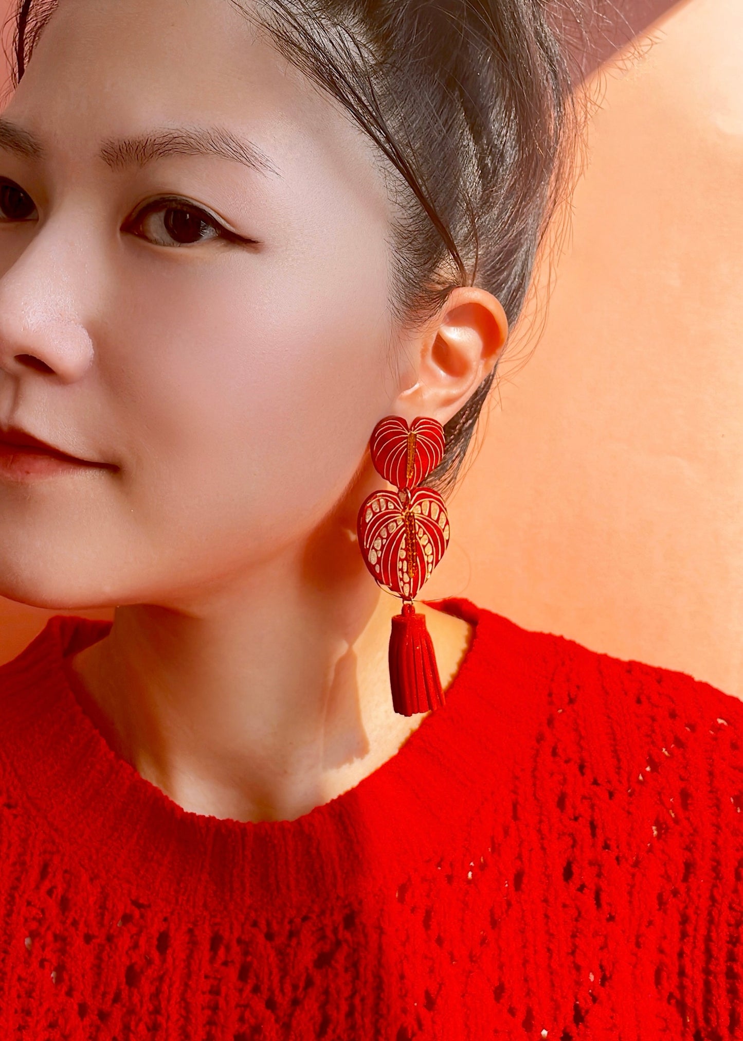Flamingo Flower Tassels Earrings