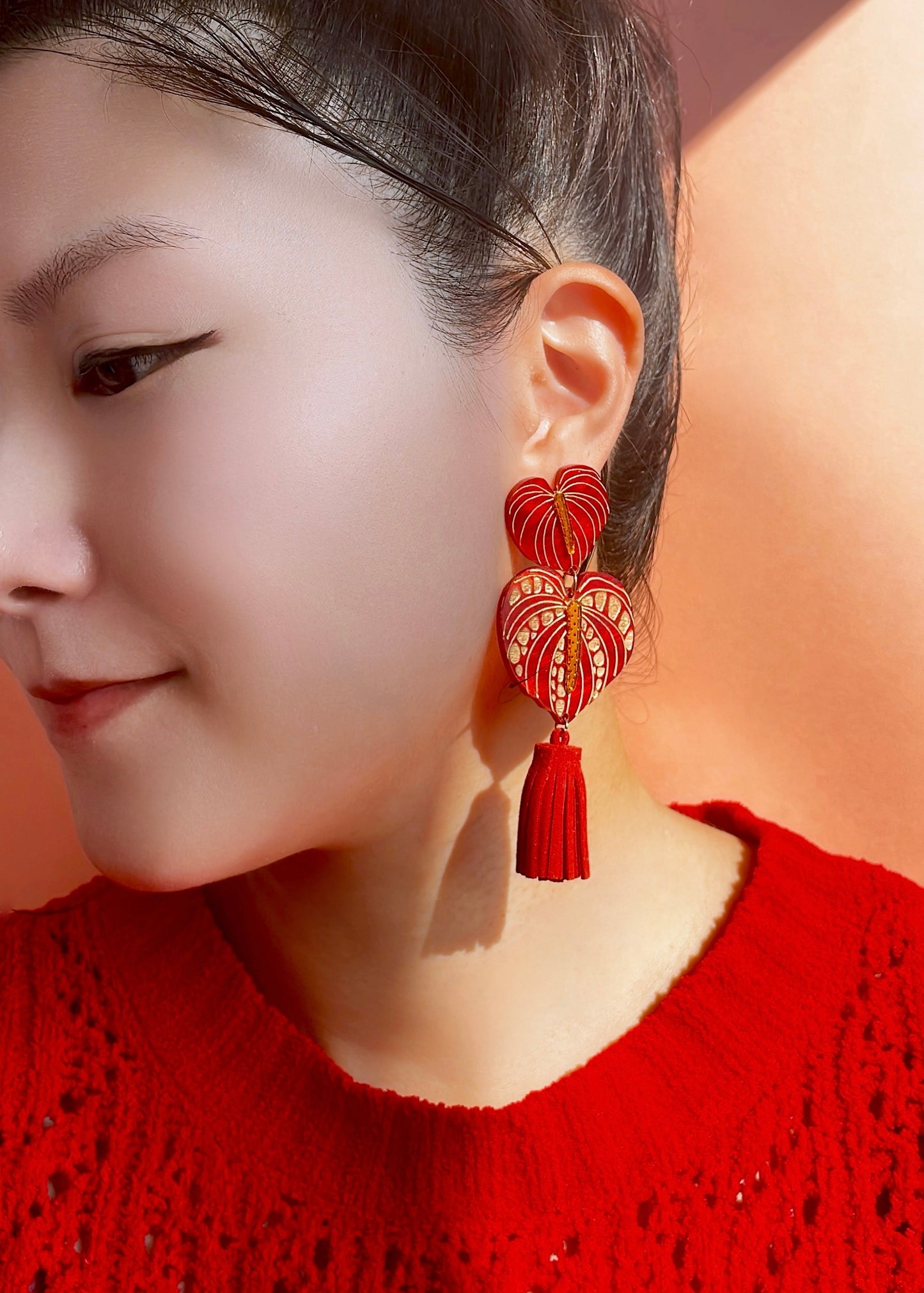 Flamingo Flower Tassels Earrings