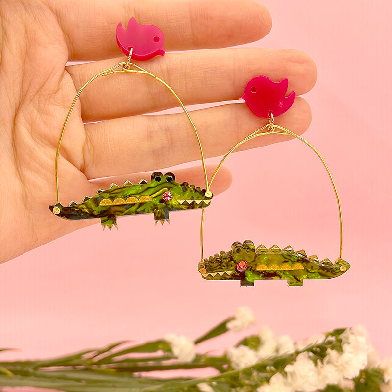Crocodile Dangle Earrings