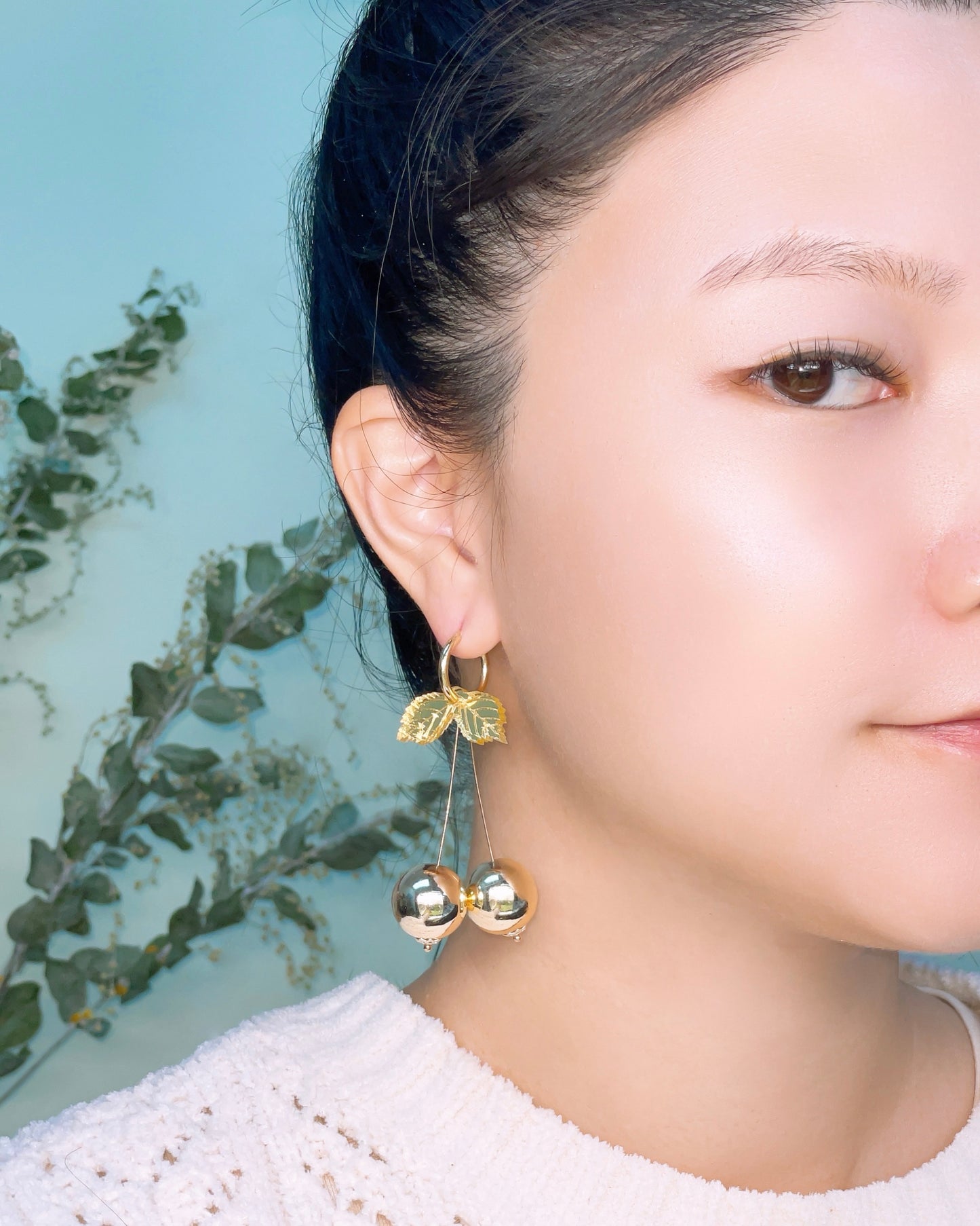 Golden Cherry Hoops