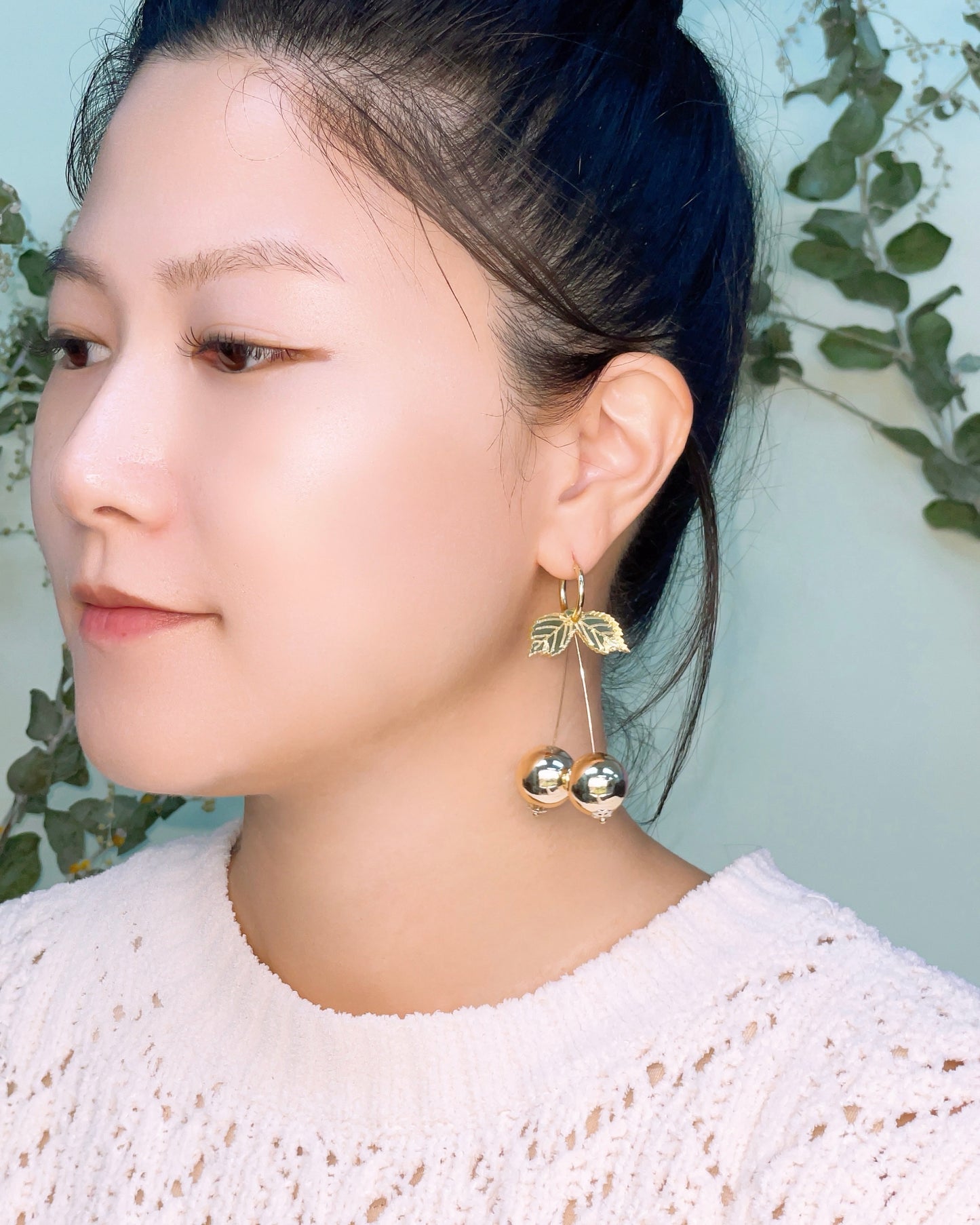 Golden Cherry Hoops