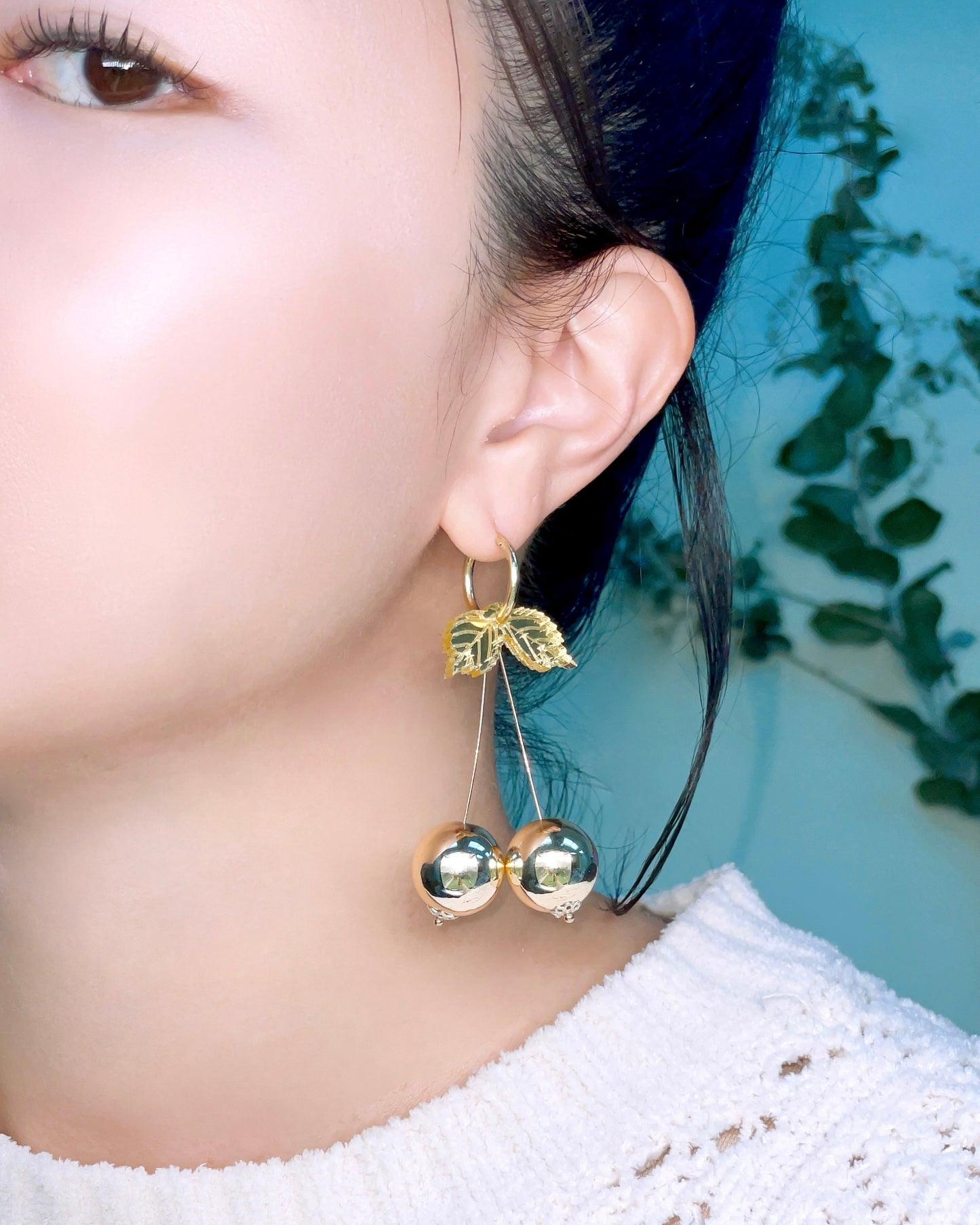 Golden Cherry Hoops