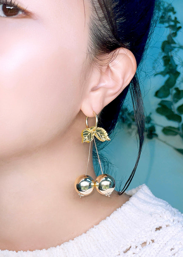 Golden Cherry Hoops