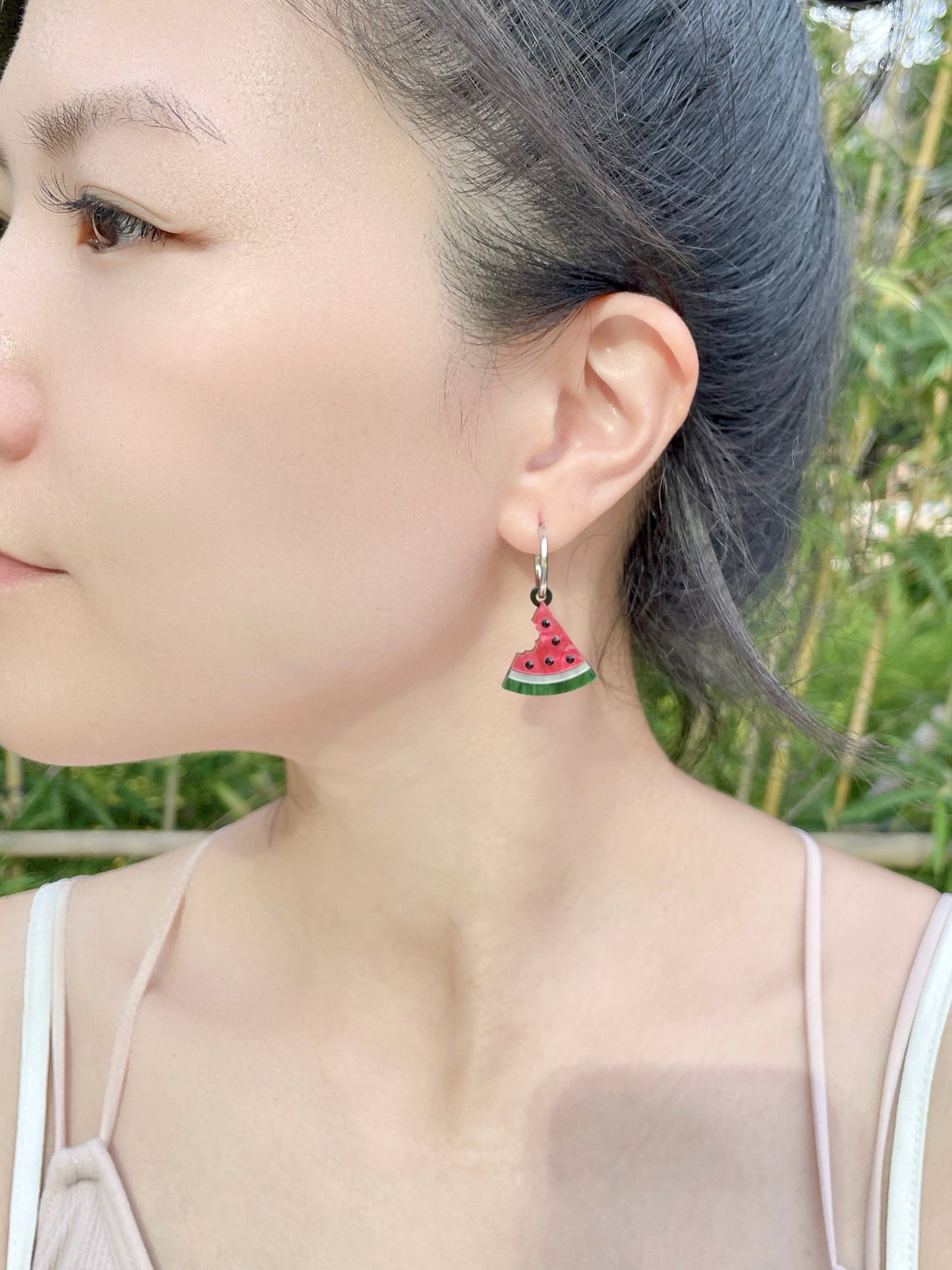 Water Melon Hoop Earrings