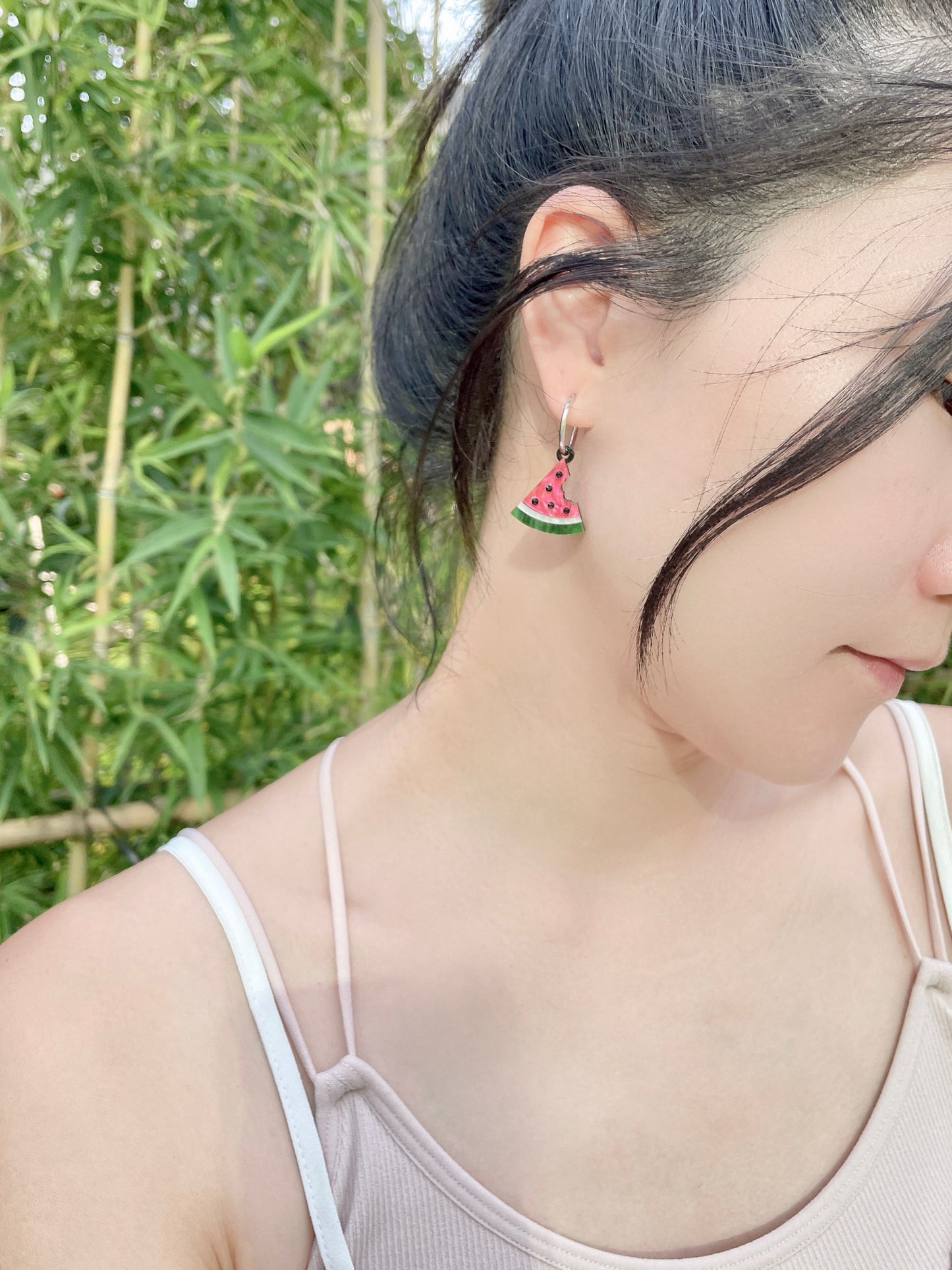 Water Melon Hoop Earrings