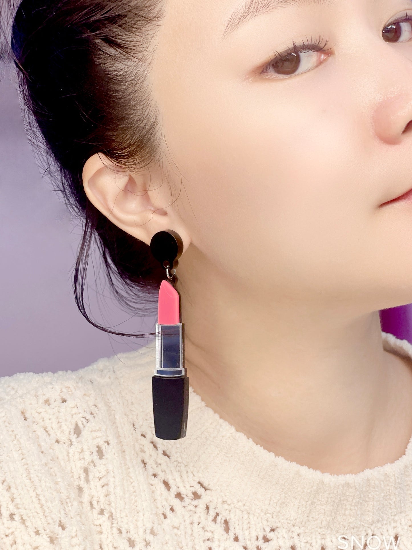 Lipstick Earrings - Pink