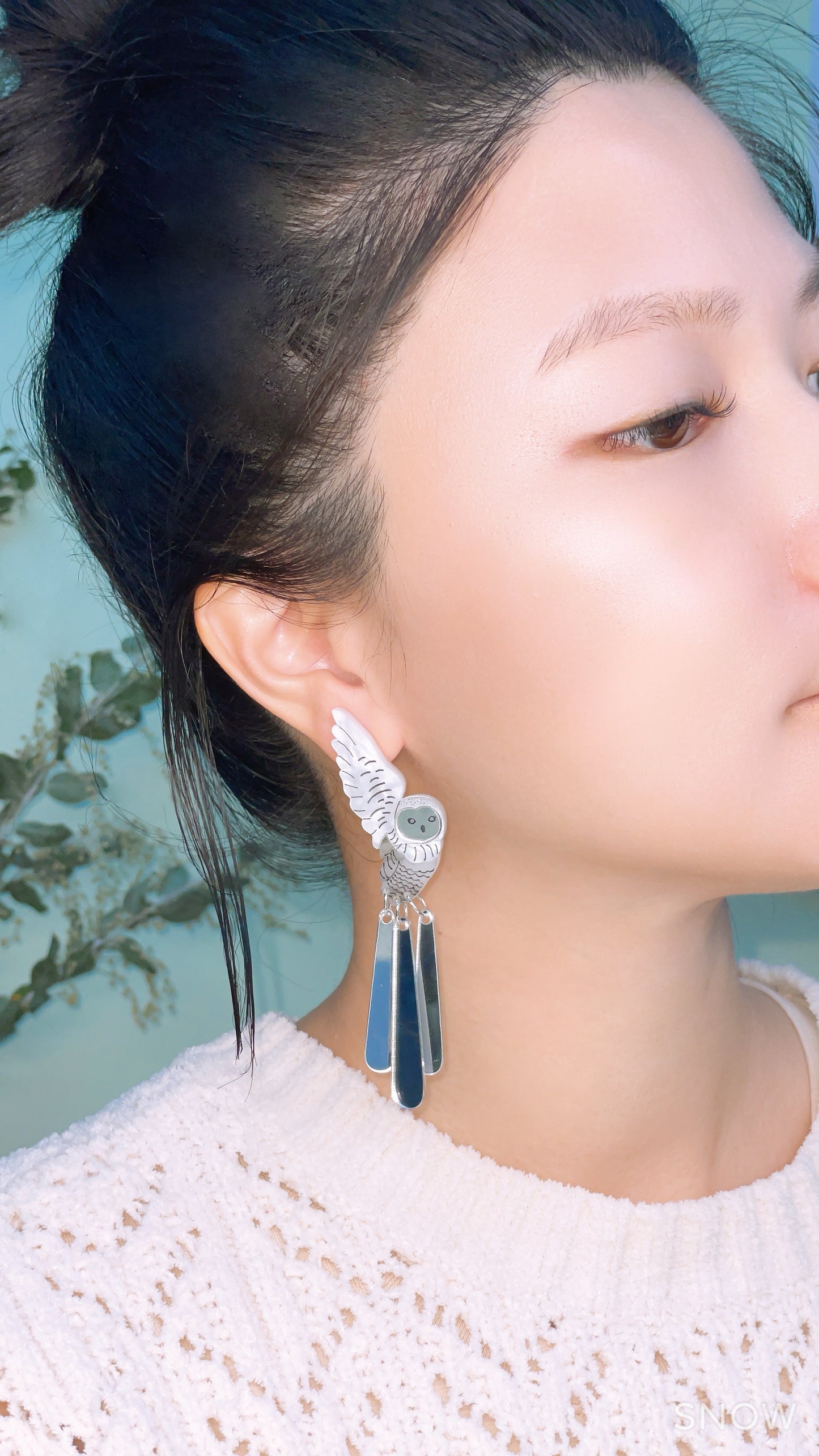 Snowy Owl Dangle Earrings