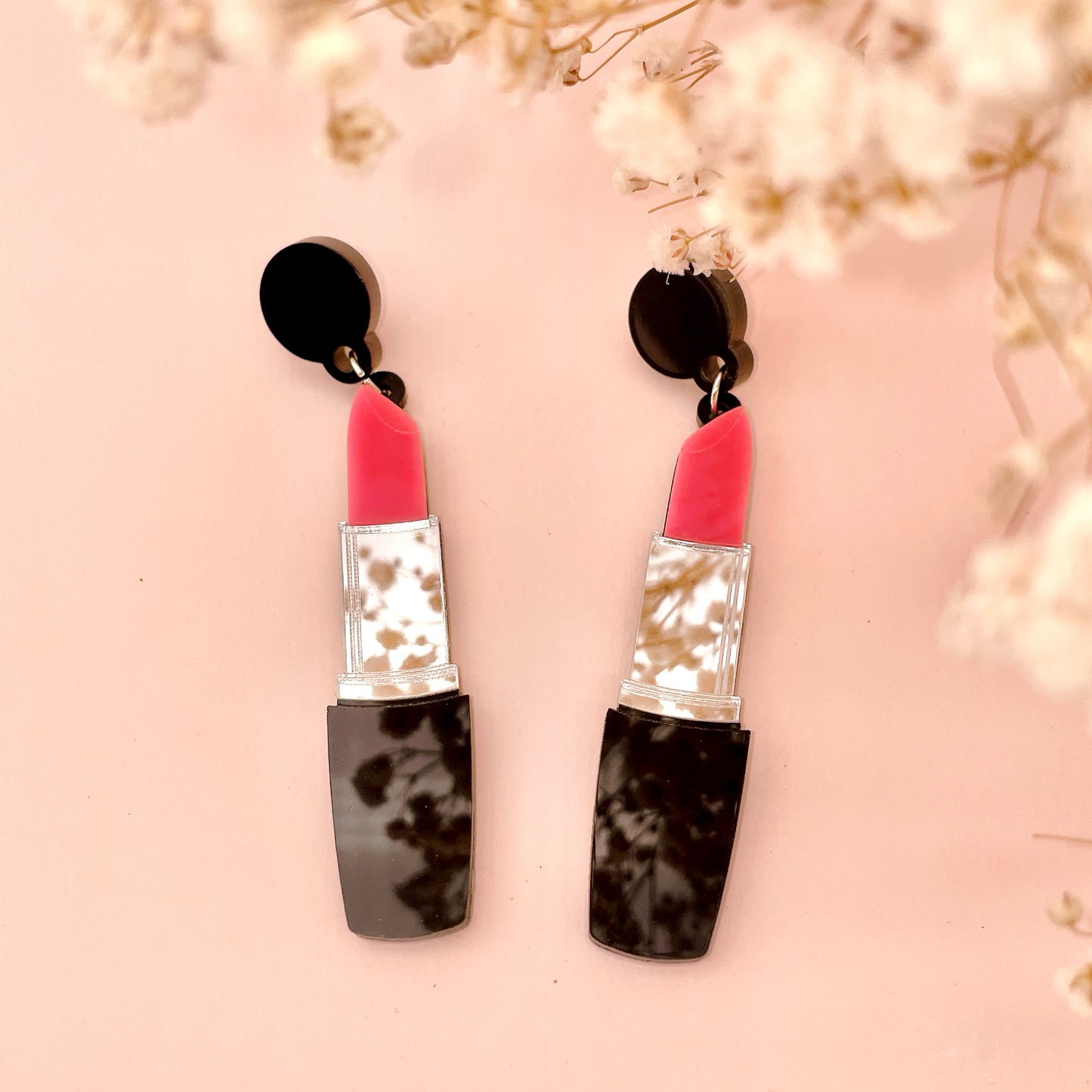 Lipstick Earrings - Pink