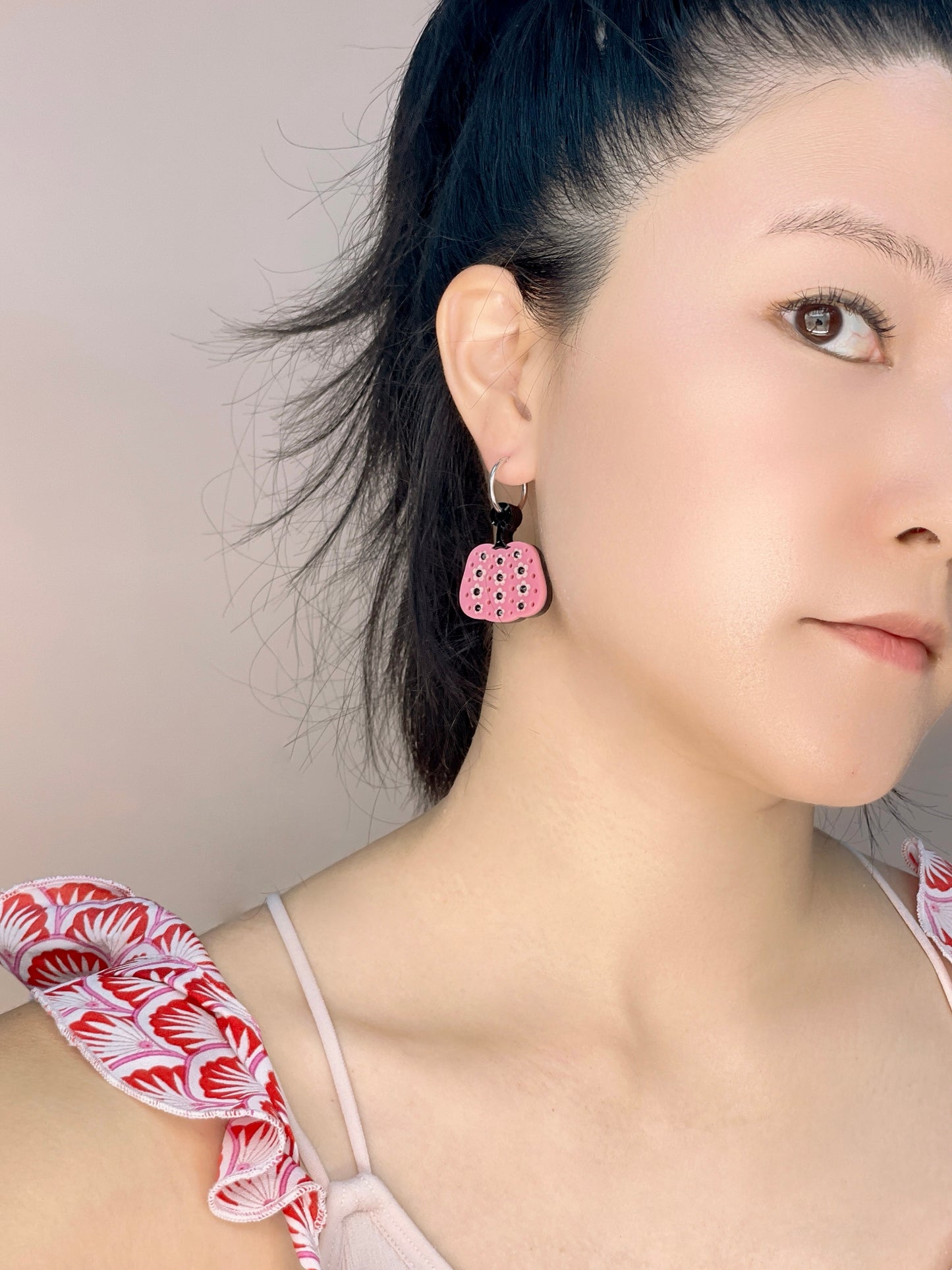 Pumpkin Hoop Earrings (Pink)