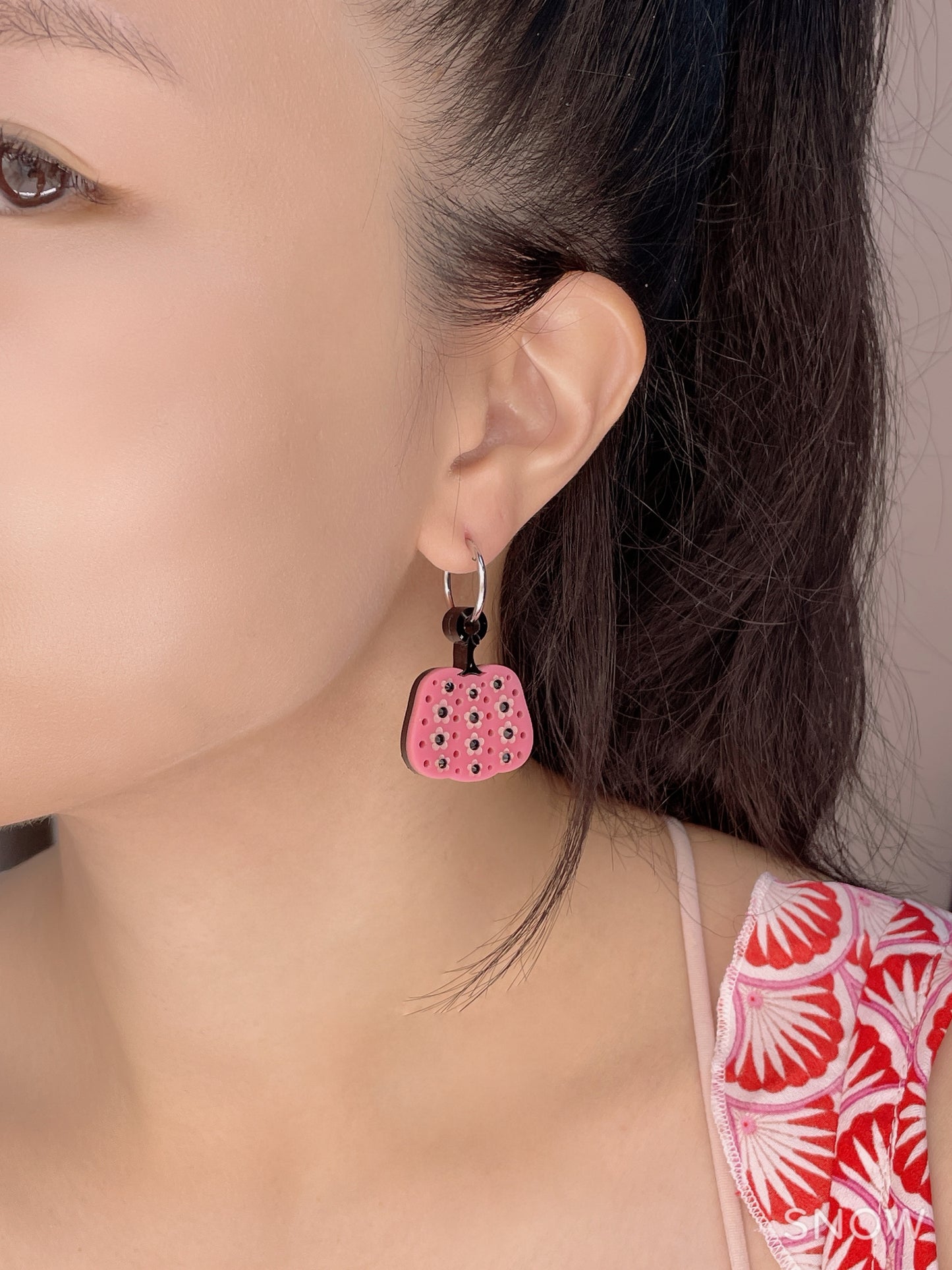 Pumpkin Hoop Earrings (Pink)