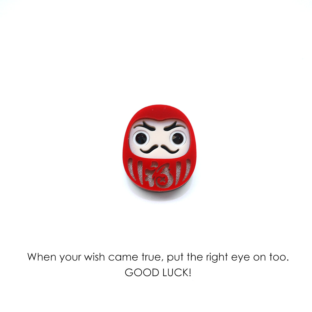 Daruma Mount Fuji Brooch Set