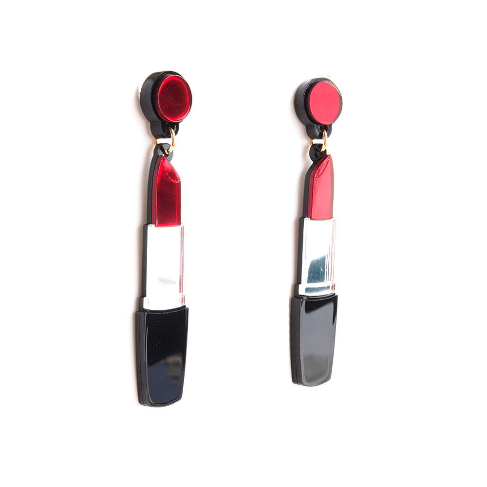 Lipstick Earrings - Red