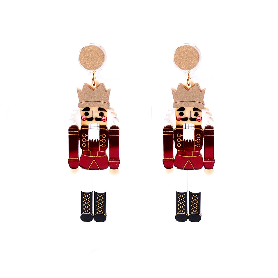 Nutcracker Dangle Earrings (Red)