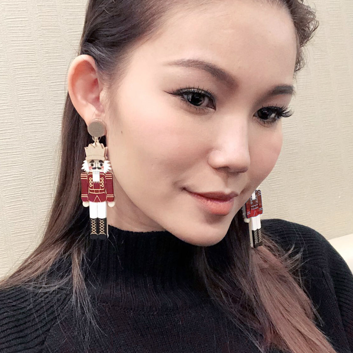 Nutcracker Dangle Earrings (Red)