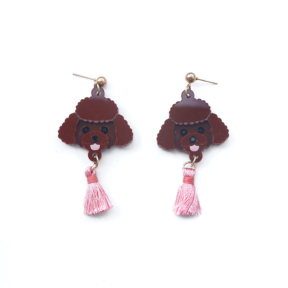 Poodle Head Dangle Earrings