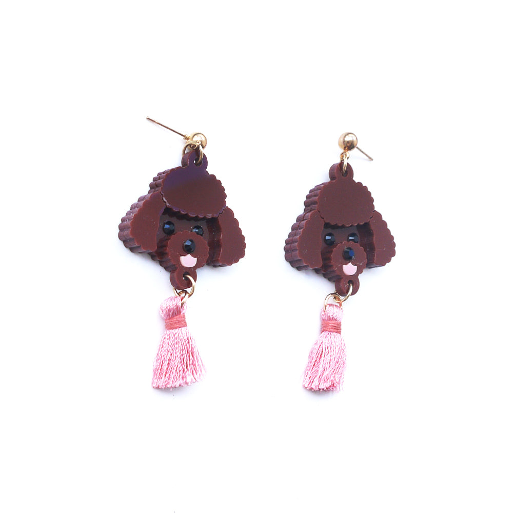 Poodle Head Dangle Earrings