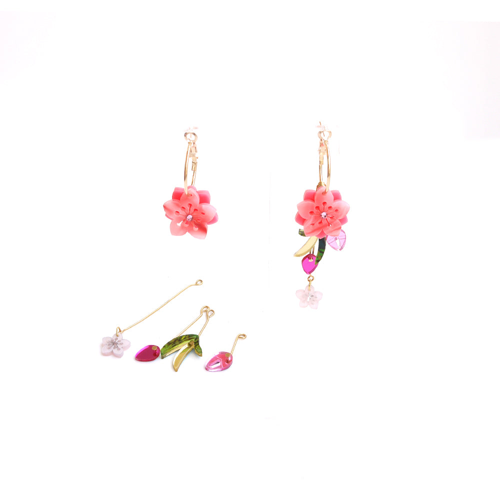Peach Blossom Hoop Earrings (many ways)