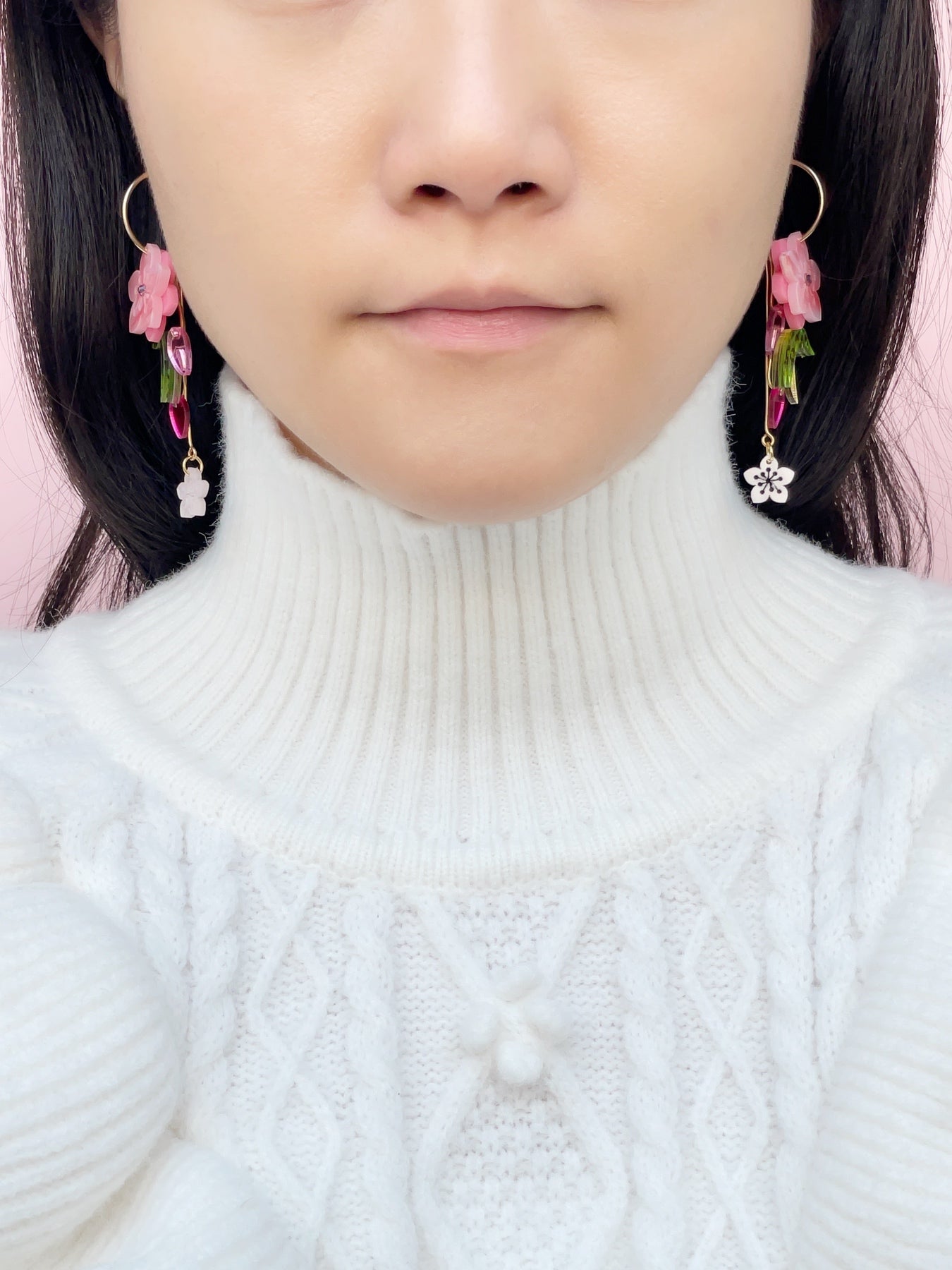 Peach Blossom Hoop Earrings (many ways)