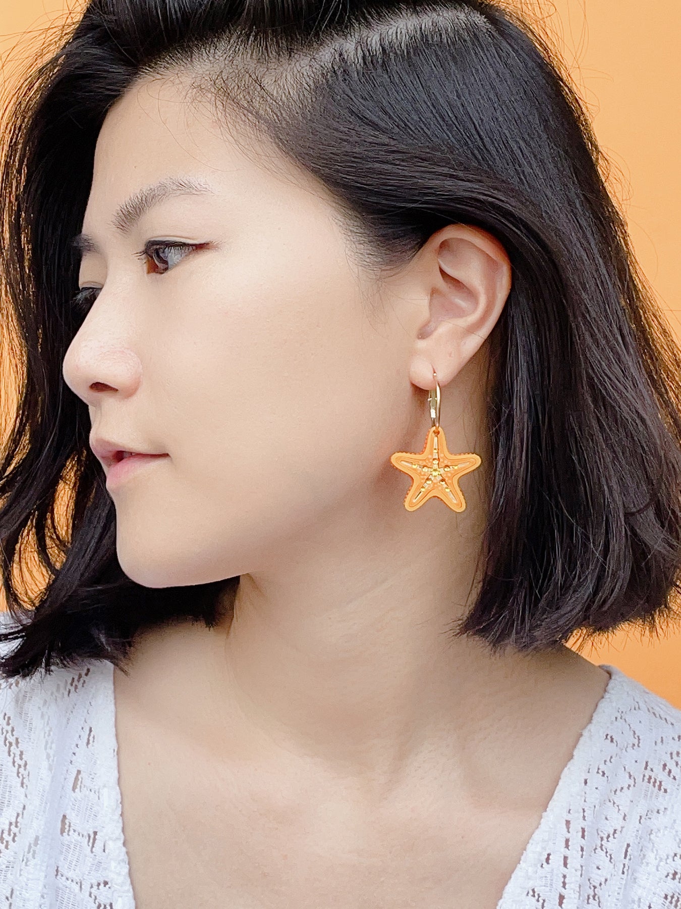 Star Fish Hoops (Orange)