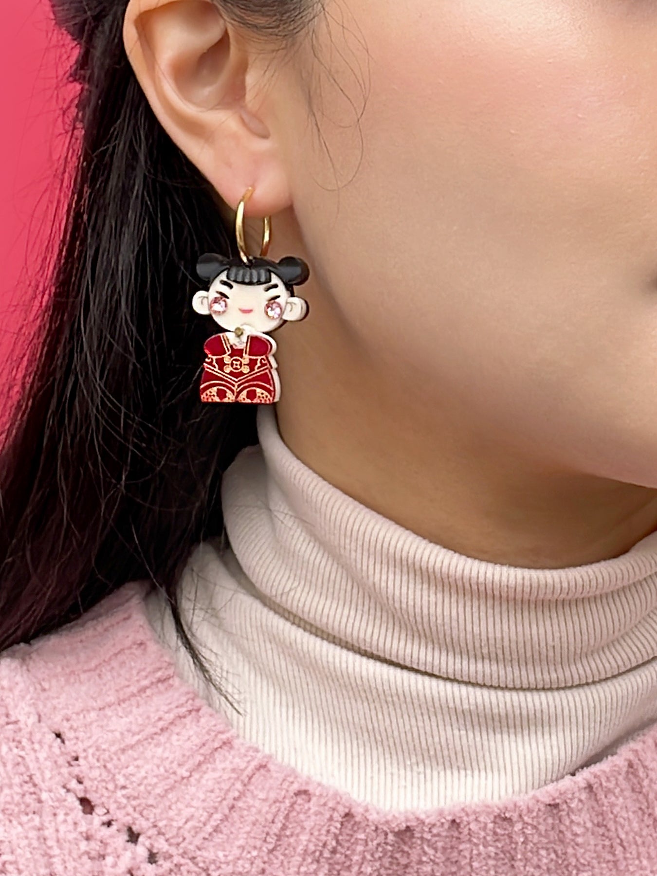 Fuwa Hoop Earrings