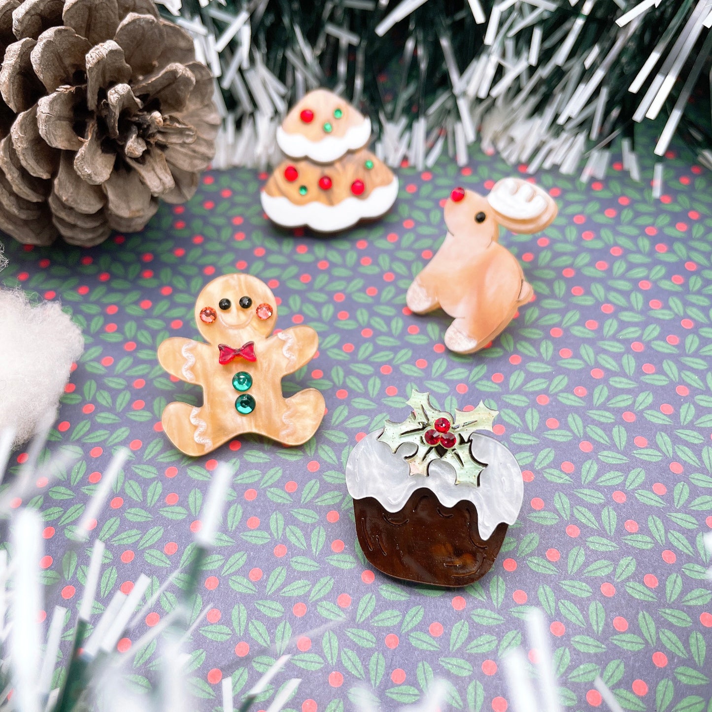 Ginger Bread Studs Set (Set of 4)