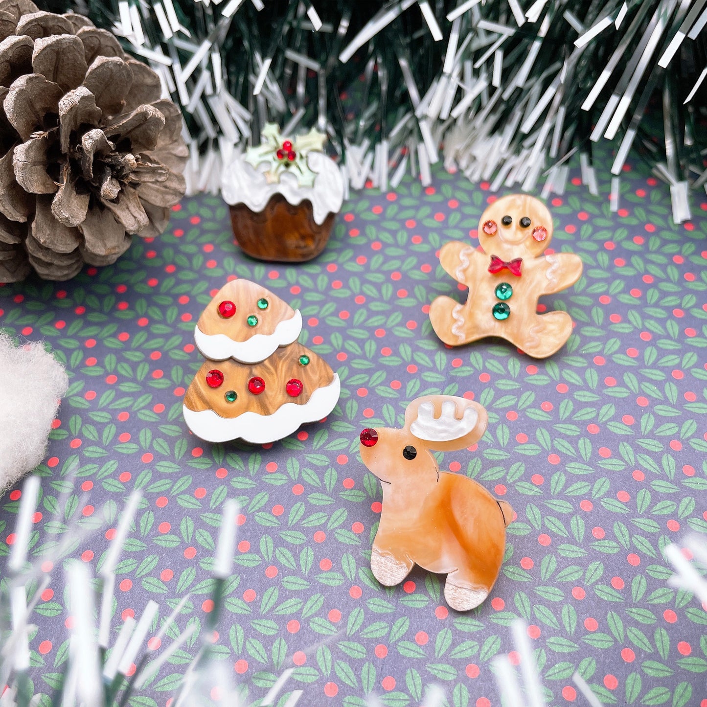 Ginger Bread Studs Set (Set of 4)