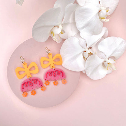 Dirty Pink Flower Earrings