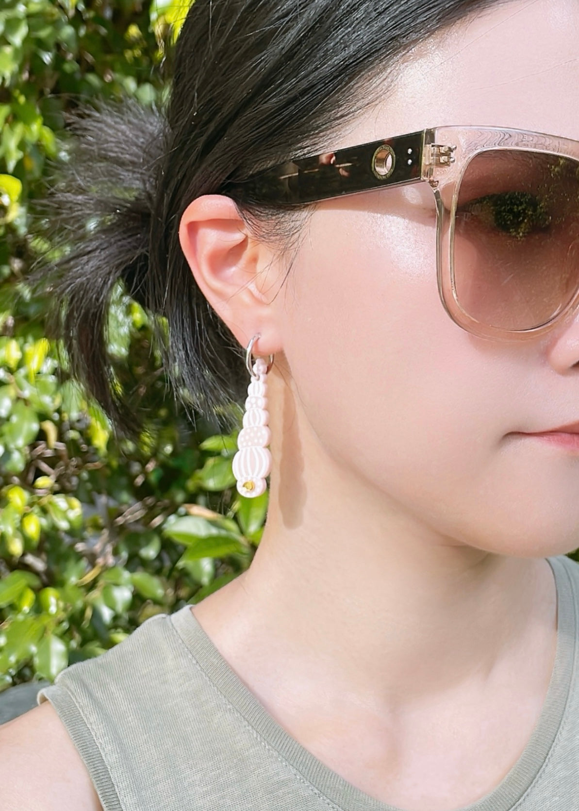 Auger Shell Hoops (Pale Pink)
