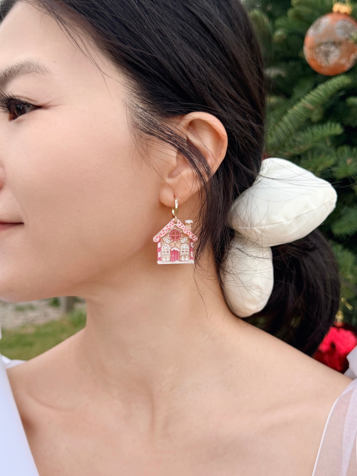 Gingerbread House Ear Hoops