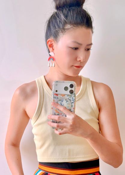 Rainbow Pearl Drop Earrings