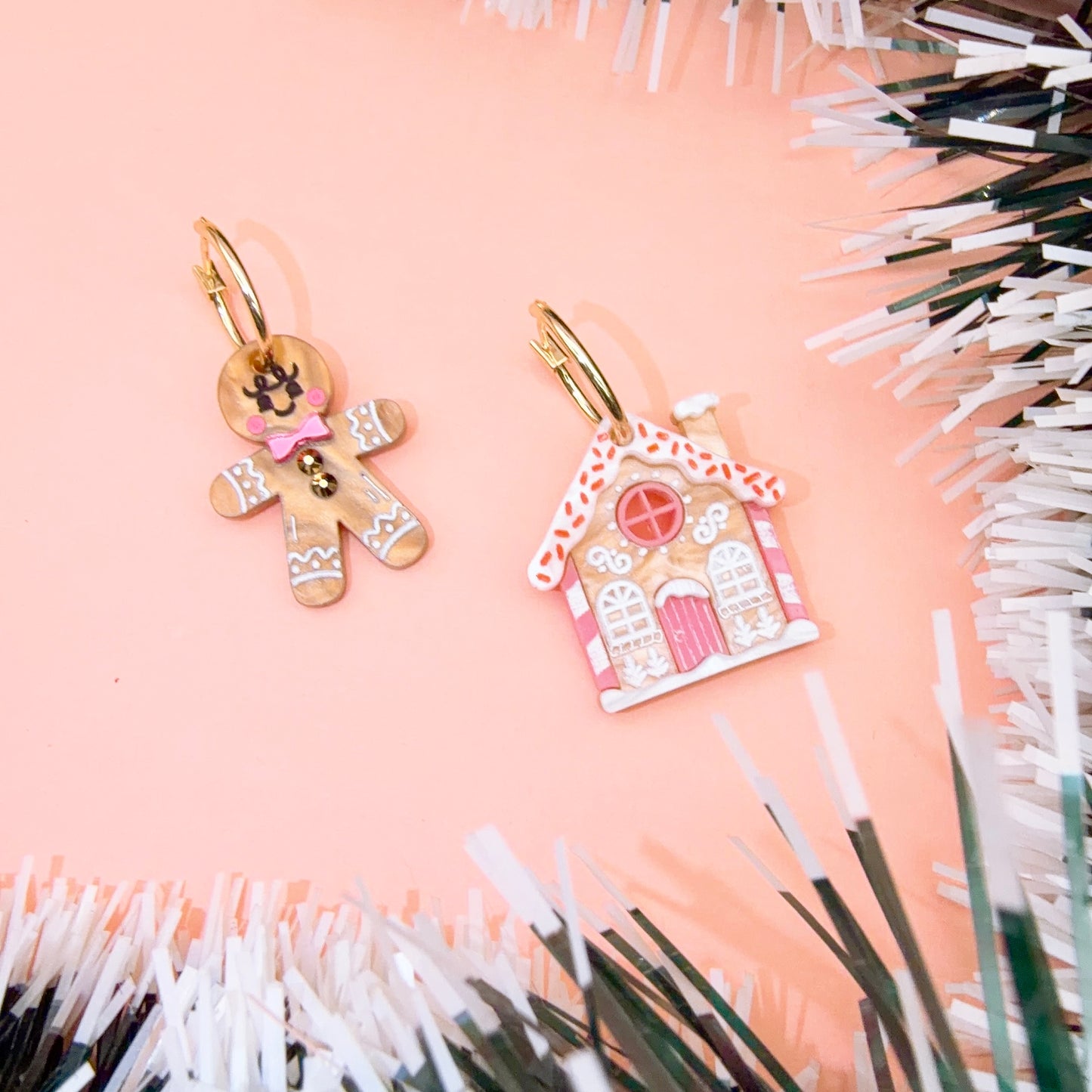 Gingerbread House Ear Hoops