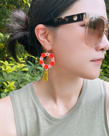 Flower Wreath Hoops (Pink)