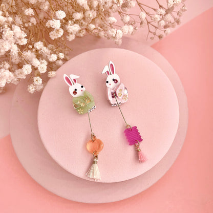 Rabbit Plays Lantern Earrings