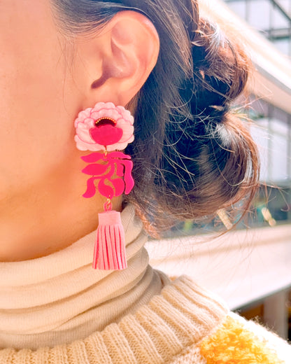 Peony Tassels Earrings