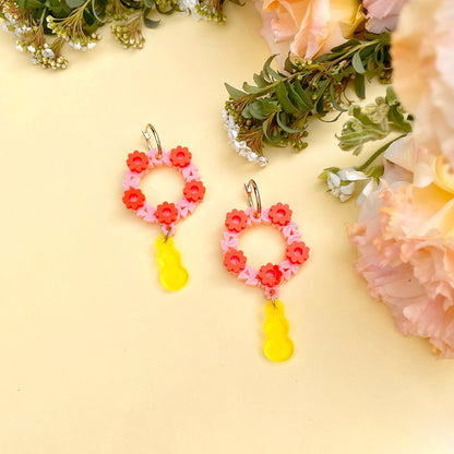 Flower Wreath Hoops (Pink)