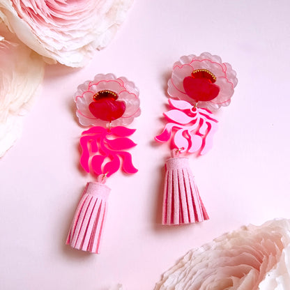 Peony Tassels Earrings