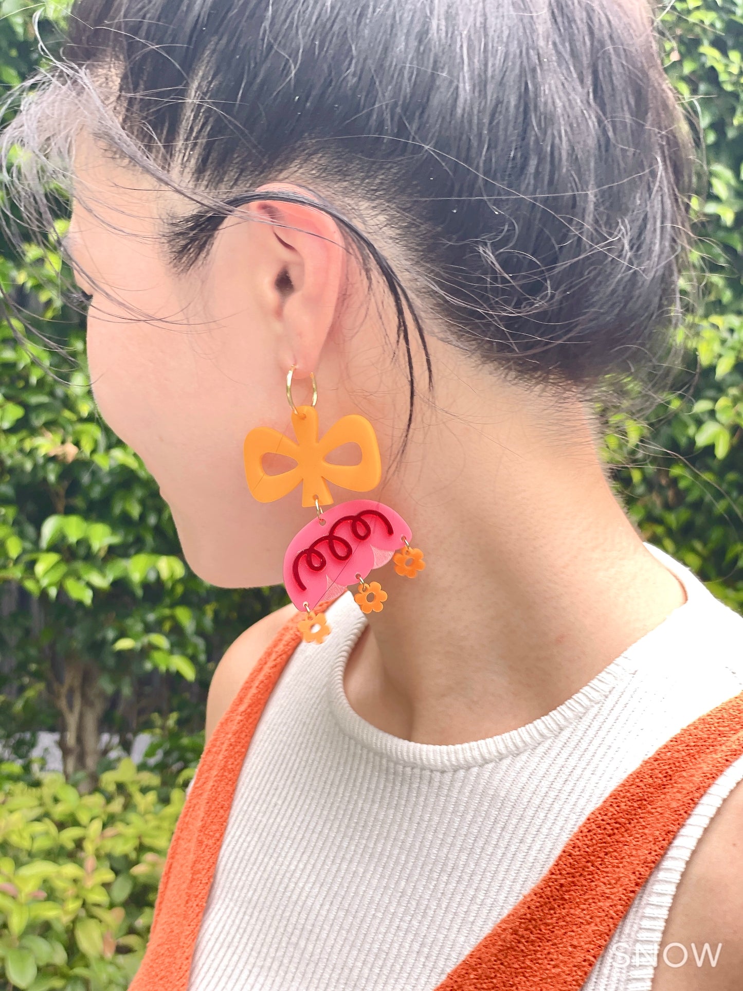 Dirty Pink Flower Earrings