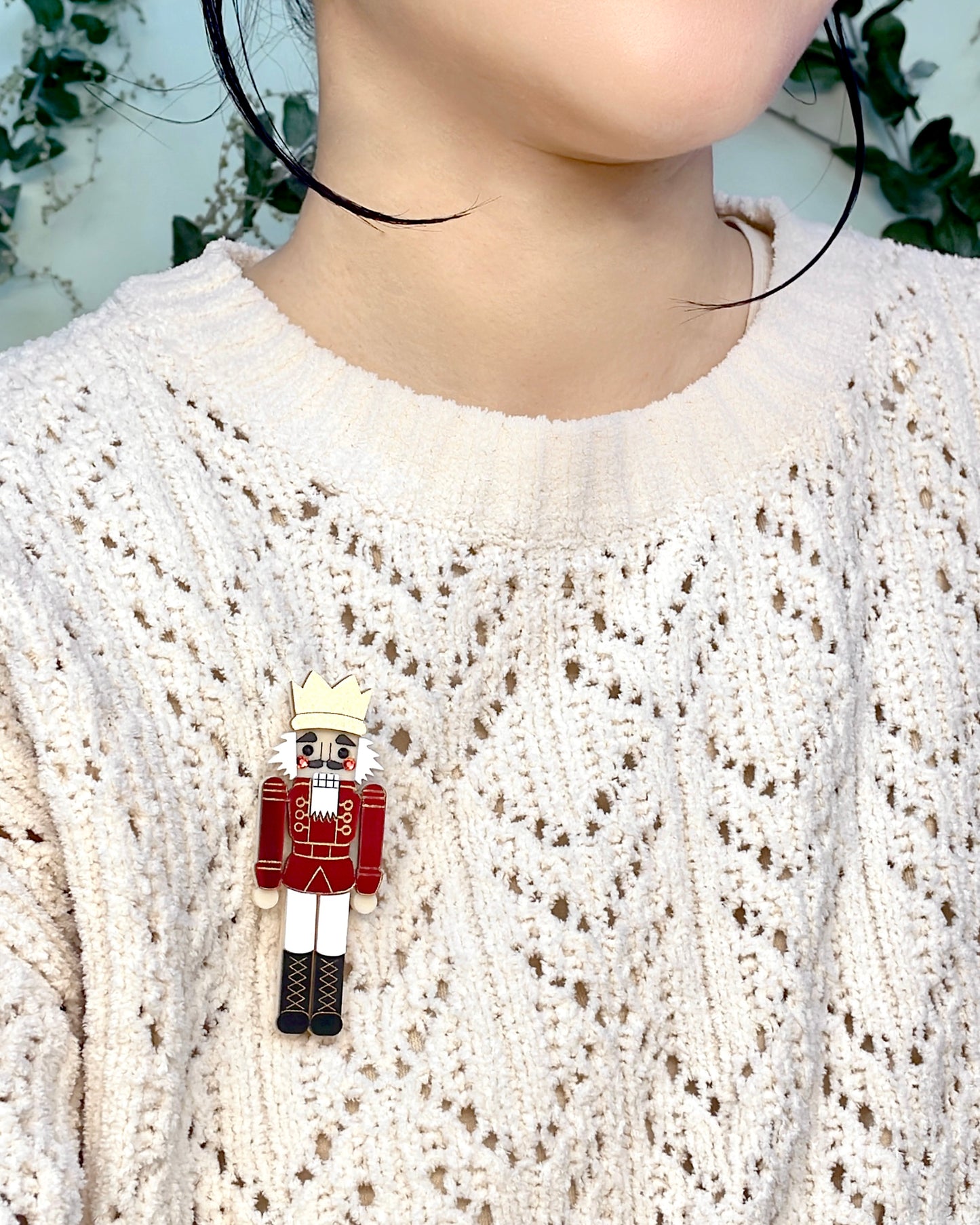 Nutcracker Brooch (Red)