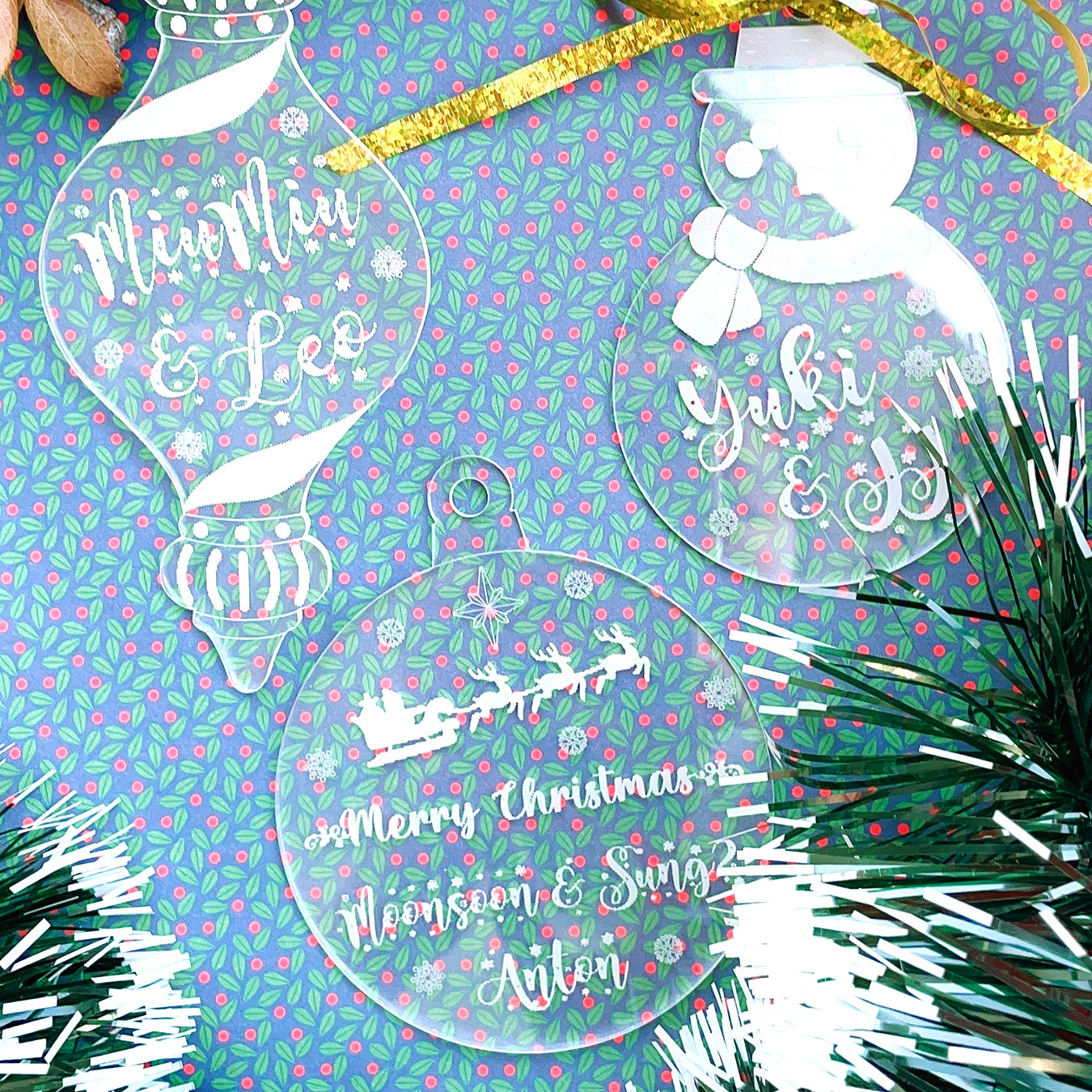Custom Christmas Tree Ornament - Clear