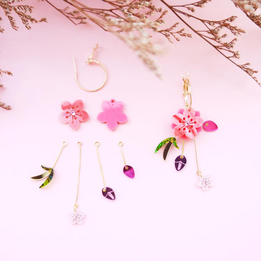 Peach Blossom Hoop Earrings (many ways)