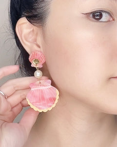 Marbel Shell Dangle Earrings