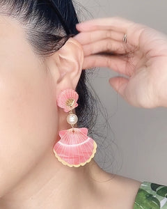Marbel Shell Dangle Earrings