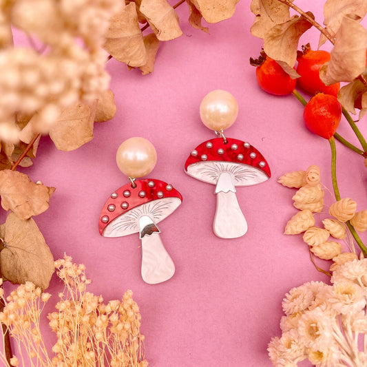 Mushroom Pearl Earrings