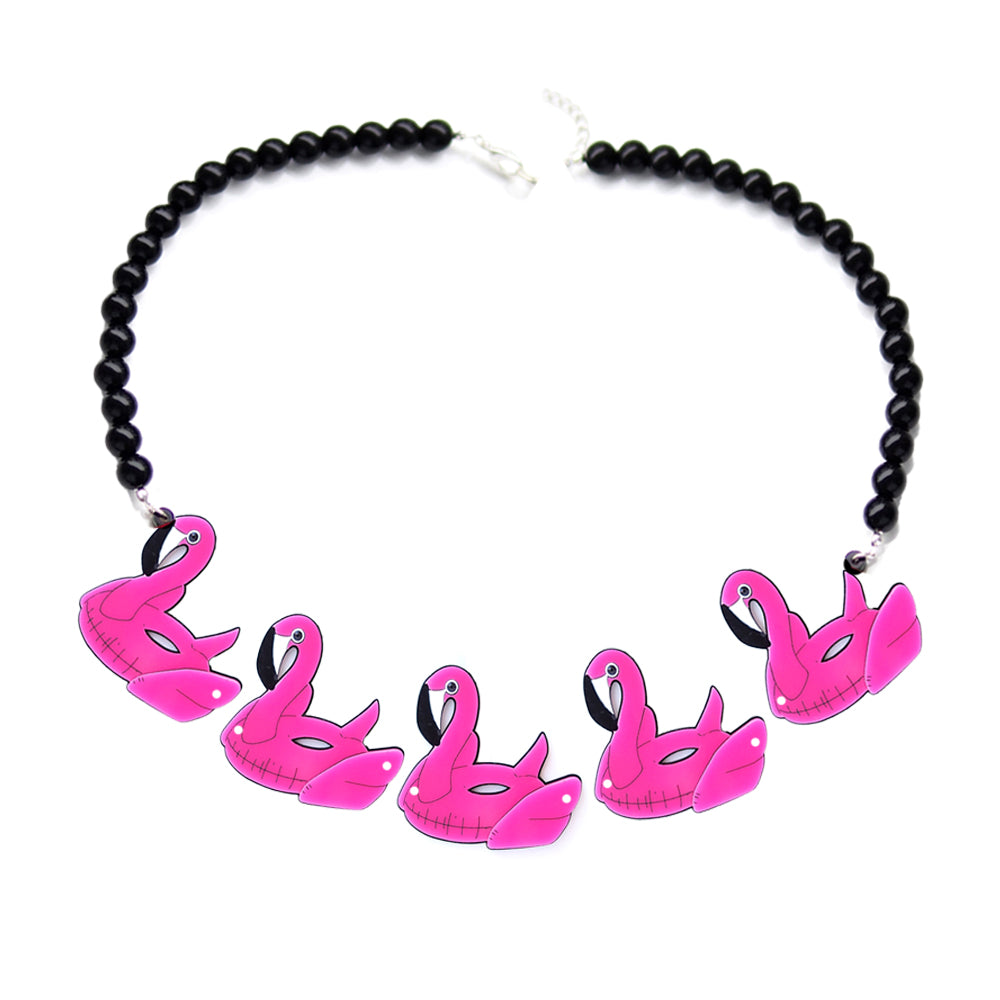 Flamingo Float Statement Necklace and Ring