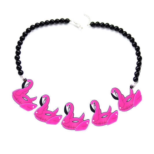 Flamingo Float Statement Necklace and Ring