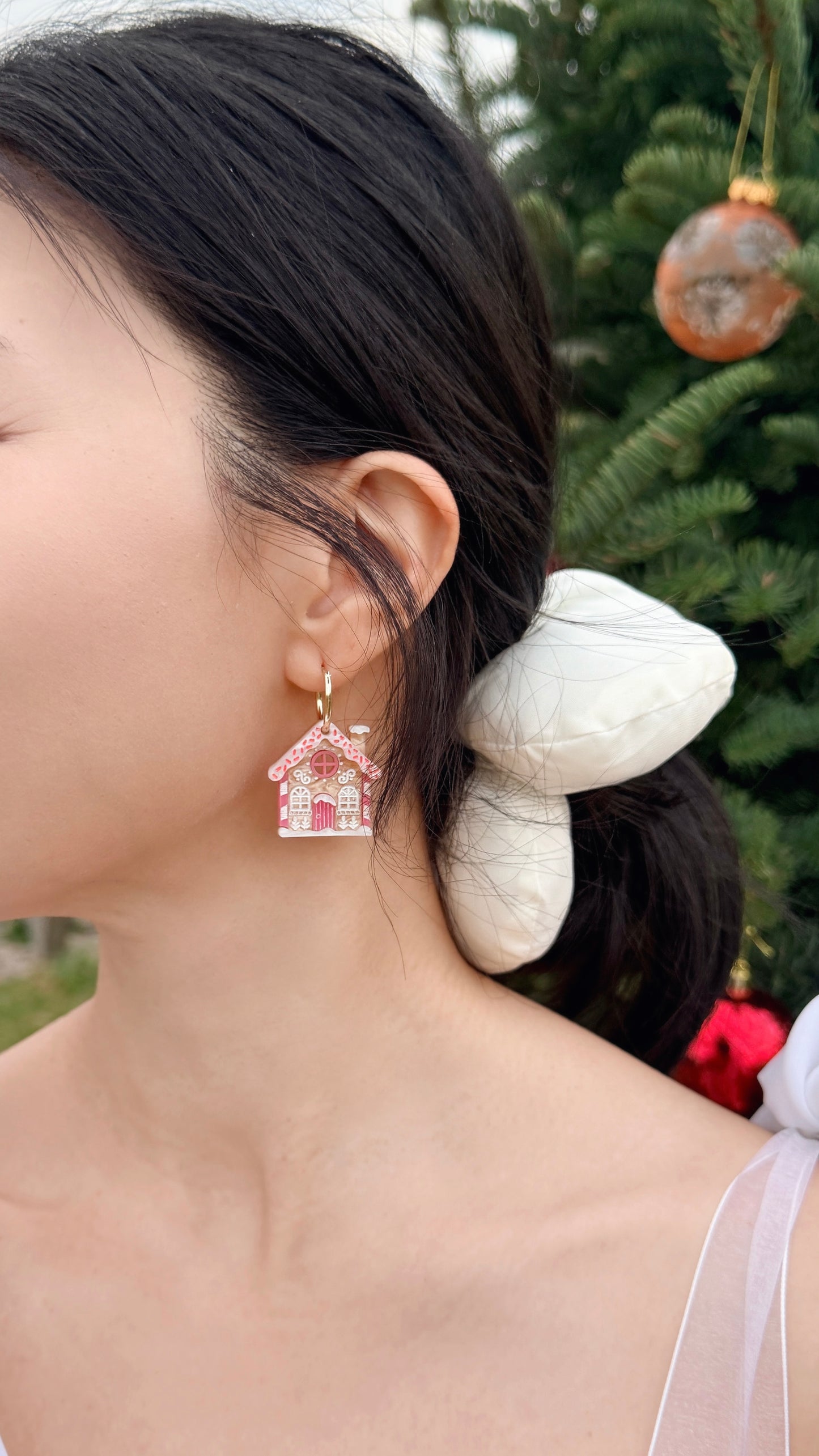 Gingerbread House Ear Hoops