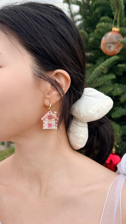 Gingerbread House Ear Hoops